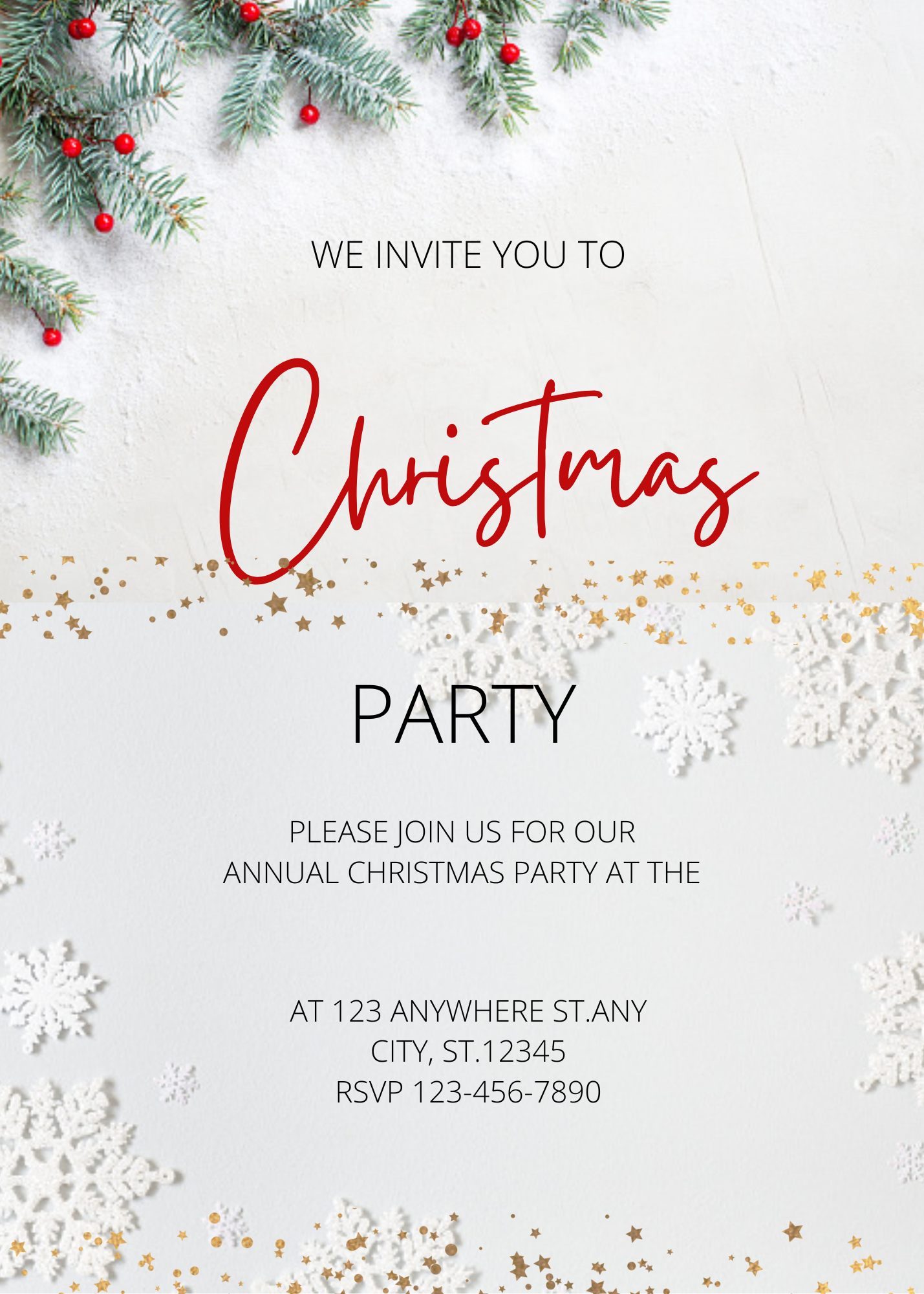 White Christmas Party Invitation – KALCHANCY