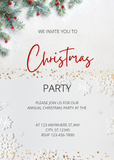 White Christmas Party Invitation